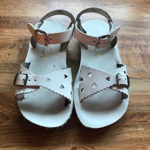 Salt Water Sandals. Size 10. White w/ ❤️ eyelet.